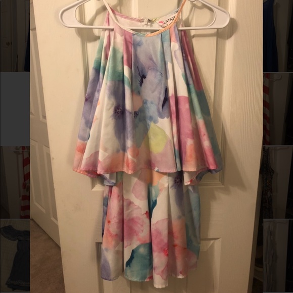 L’atiste Watercolor Floral Romper - Picture 2 of 3